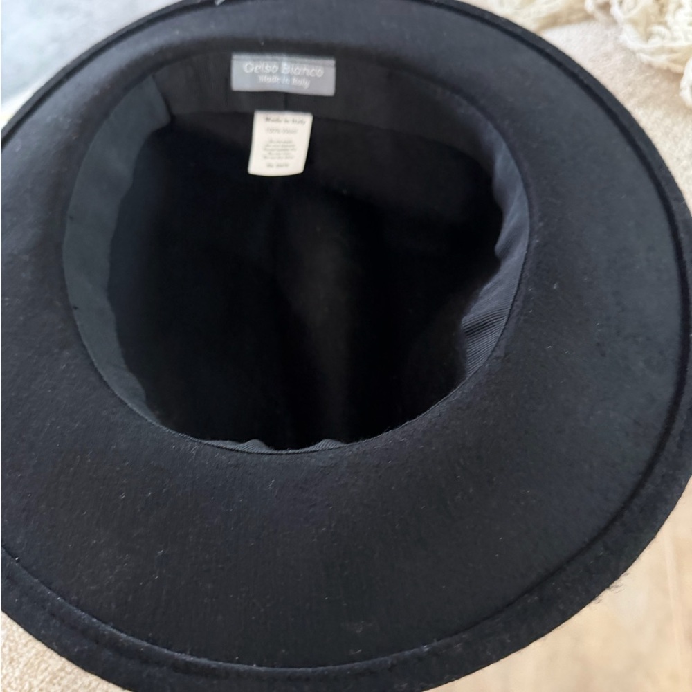 Classic Black Fedora Wool Hat Made In Italy - Picture 12 of 12